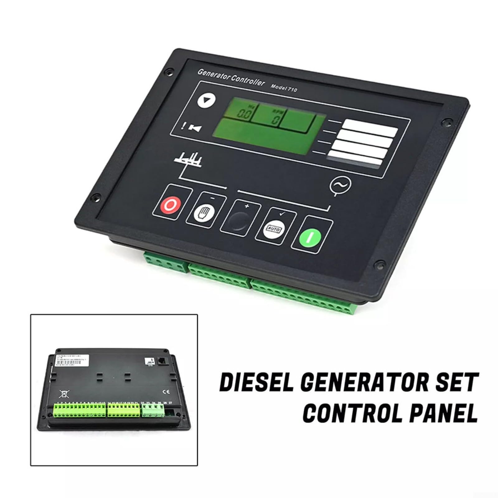 DSE710 Generator diesla, moduł sterujący do automatycznego uruchamiania, monitorowania napięcia, częstotliwości i ciśnienia oleju, wyświetlacz LCD, kompatybilny z zestawami generacji, 8-35 V DC