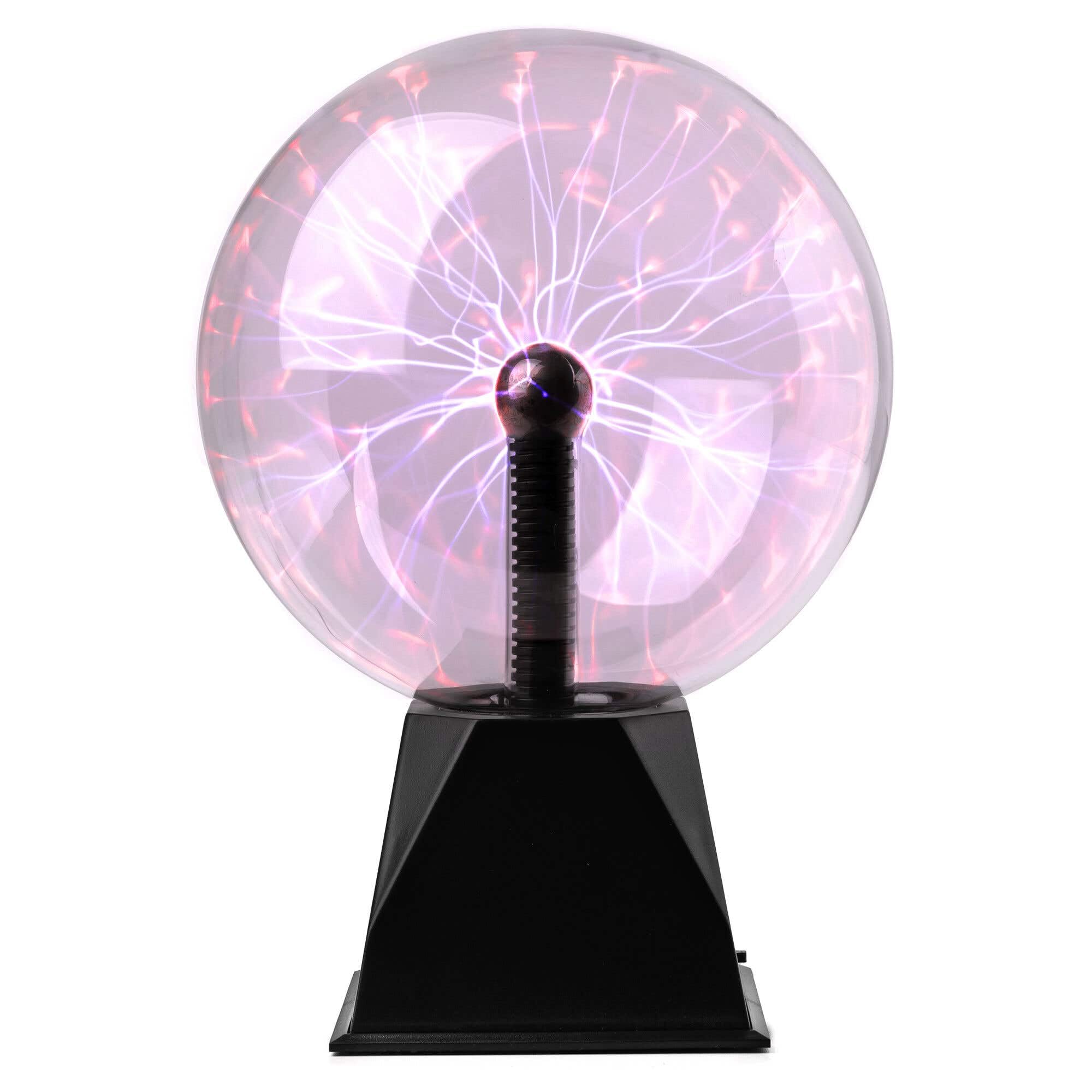 MAX PLB20 - Bola de plasma decorativa. Lampara mágica táctil con efecto fascinante con relámpagos que llegan hasta la punta de los dedos al tocarlos - Vidrio extra grueso