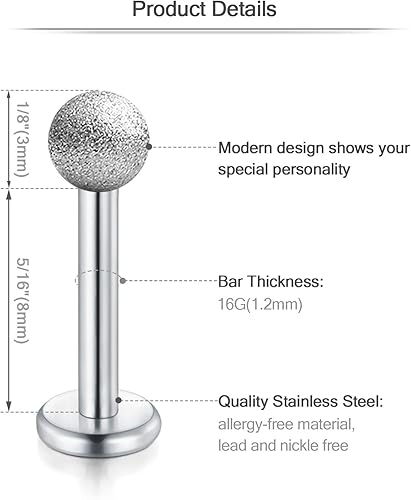 Miniatura 8 de Mayhoop Aretes de cartílago de 0.56 oz, aretes de aro para tragus, piercing de cartílago, joyería para hélice, aro, daith, caracola, acero