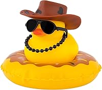 Vista 15 de wonuu Adornos de Pato de Goma para Automóvil, Adornos de Tablero de Automóvil, Adornos de Tablero de Automóvil Bonitos con Sombrero de Vaquero