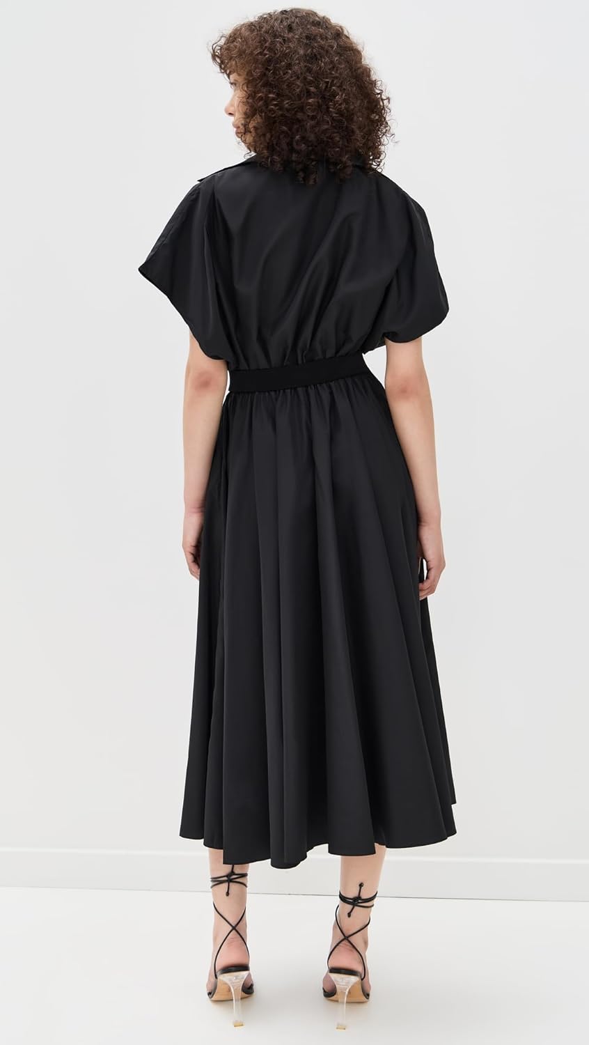 Norma Kamali Women's Belted Flared Midi Shirt Dress - Image 3