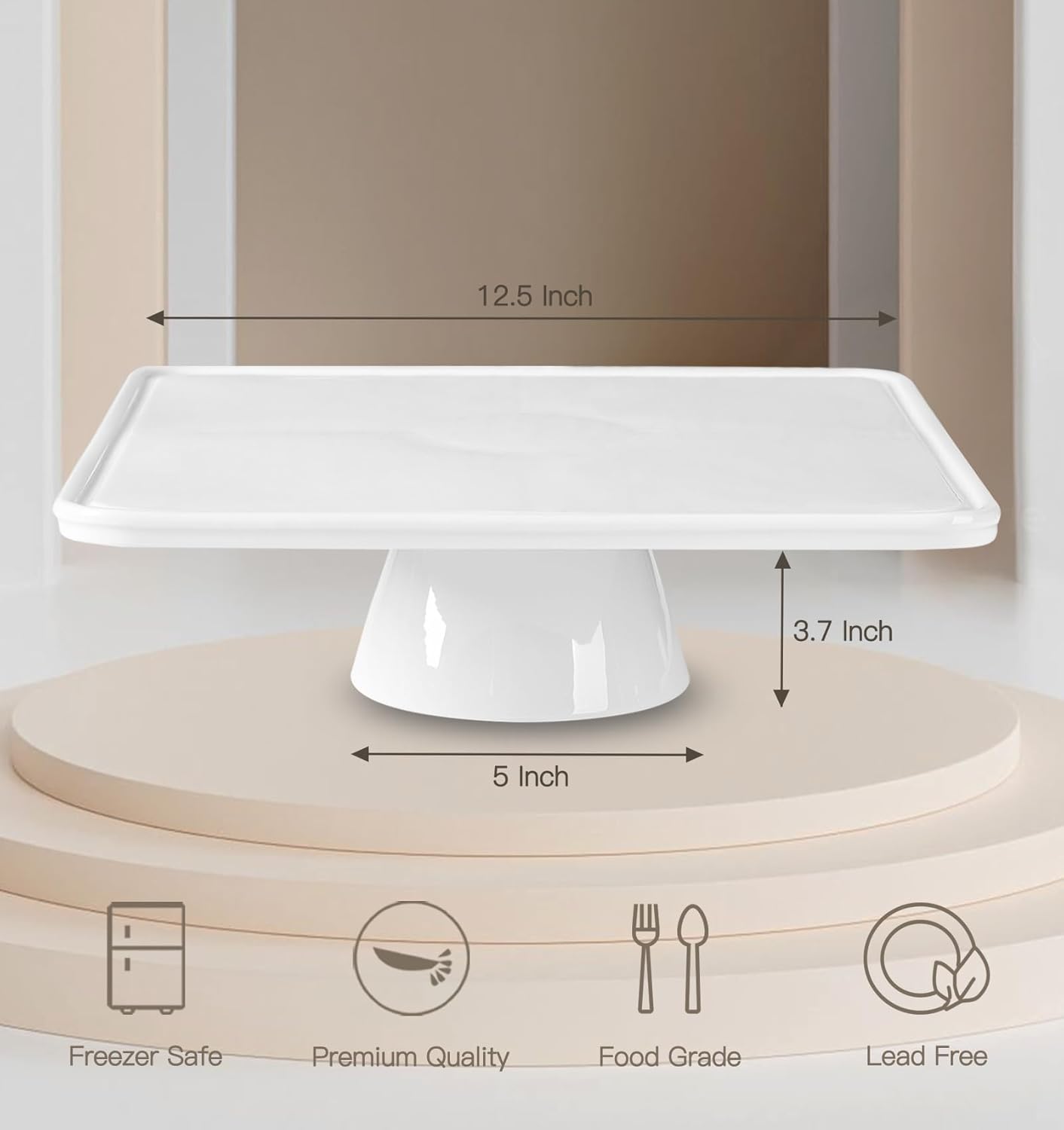 Cake Stands,White Cake Stand 5-in-1 Multi-Purpose Use,Wedding Cake Stand for Serving Platter,Fruit Plate Cake Pedestal Stand Display Dessert Stand for Birthday,Wedding,Party,Baby Shower (12.5 inch) - Image 2