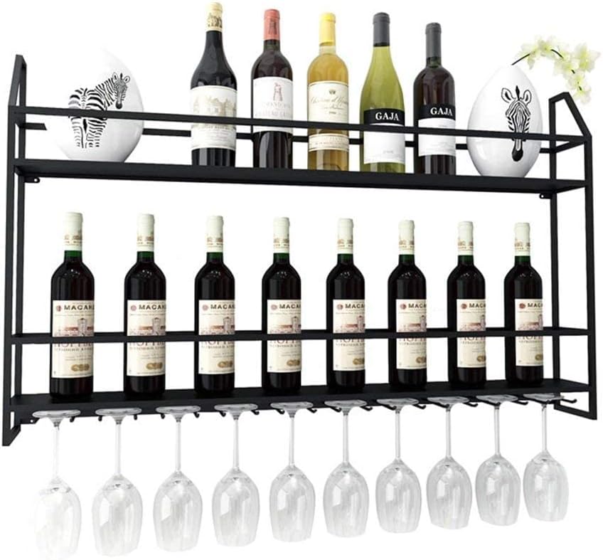 Kitchen Storage Organisation European Wine Rack Wall Holder Free Standing Metal | LOFT Vintage Wall Shelf Storage Rack Wall-Mounted | Cube Wine Cabinet Bottle Holde