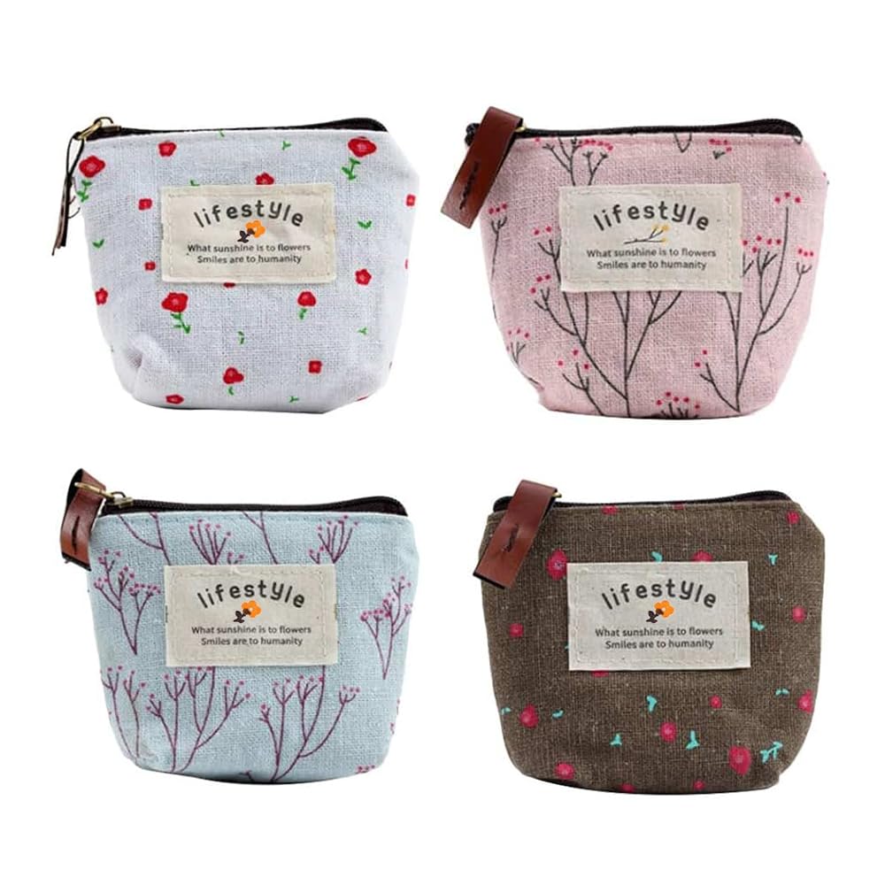 4 Mini Portamonete In Tela Per Donna E Bambini - Piccoli, Leggeri E Con Cerniera - Foto 3