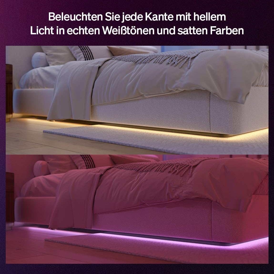 Philips Hue Flux 3m LED-Lightstrip 1200 lm flexible Innenbeleuchtung Chromasync RGBWWIC zuschneidbar erweiterbar App-Sprachsteuerung