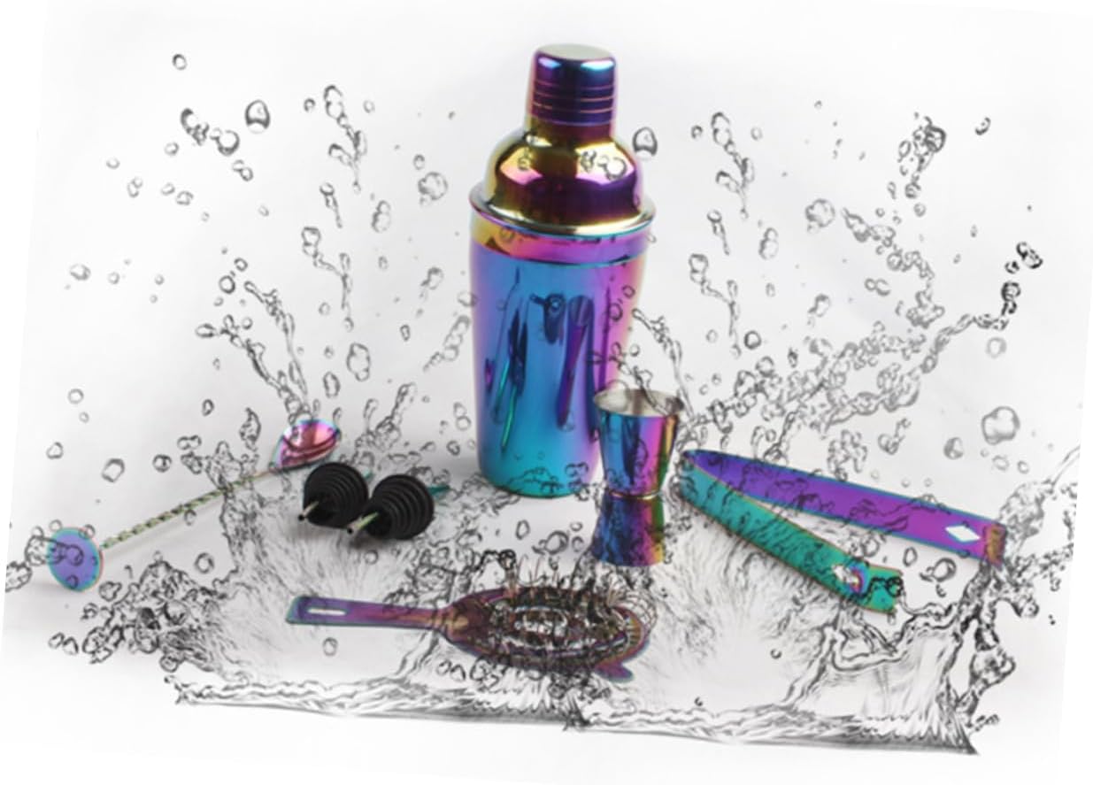 8pcs DIY Bartender Tool Cocktail Shaker Kit Stainless Steel Professional Plating Drink Mixer for Bar Restaurant