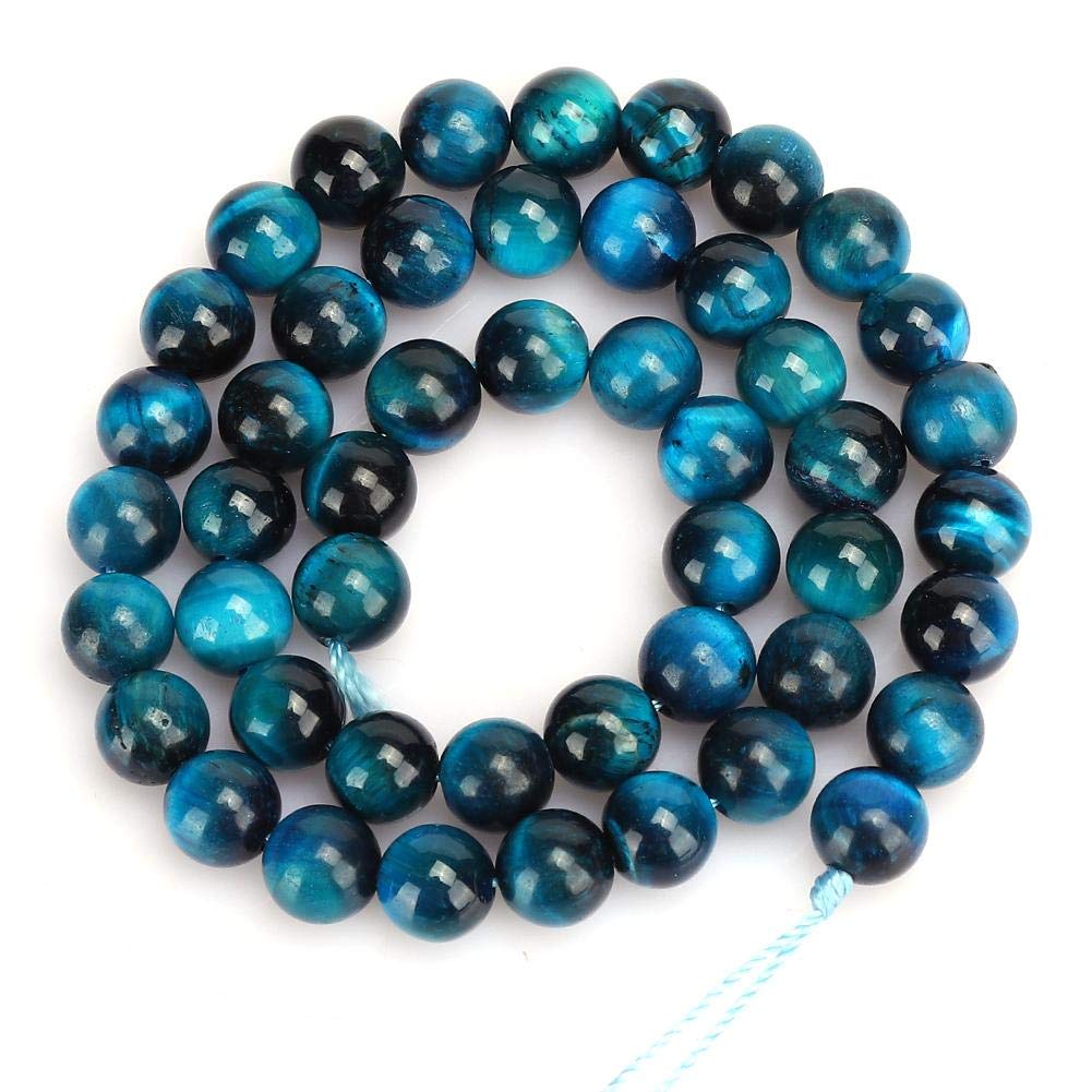BLAESIFF 100 Perles Pierres Naturelles Œil De Tigre Bleu 8mm - Perles Rondes Pour Bijoux DIY
