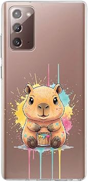 Samsung Galaxy Note 20 ile Uyumlu Splash Kapibara Tasar ml  Slimfit  effaf Silikon K l f