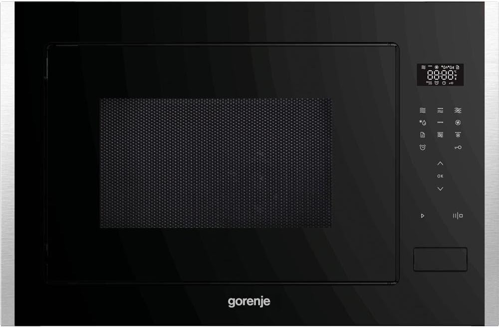 Gorenje Bm251S7Xg, 60 Cm Built In Microwave With Grill, 25 Liters Capacity, Multi Level Baking, 10 Preinstalled Programs,Black, 1 Year Warranty