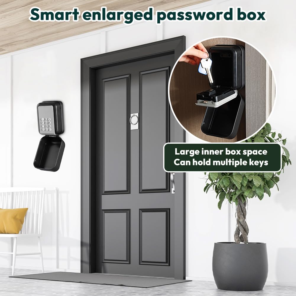 Smart Cassaforte per chiavi da esterno con codice numerico, cassaforte Bluetooth, supporta app TTLock e PIN, portachiavi con codice numerico a 12 cifre