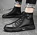 Men's Classic Italian High Top Leather Boots Non-Slip Shock Absorber Side Zipper Business Ankle Boots Classic Fashion Casual Round Toe Leather Chukka Boots (Color : Black, Size : 11)