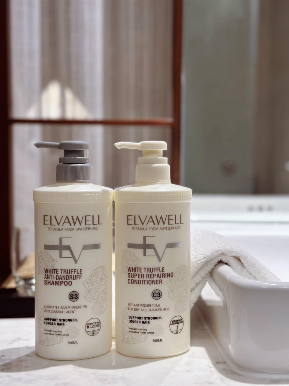 Generic Elvawell white truffle anti-drandruff sahmpoo &conditioner size 1000ml, 1.84 Pound (Pack of 2)