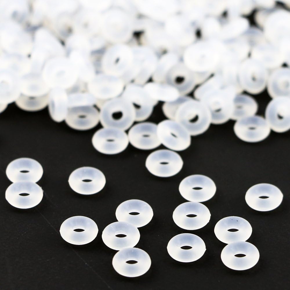 TKOnline 500 Pieces Clear Silicone Rubber Stoppers Antiskid Locating Ring for Spacer Beads Bracelet Necklace DIY Jewelry Making Accessories Jewelry Making,Rubber Bracelets,Ring Spacer,Silicone Rings