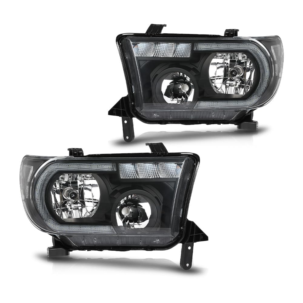 GRAND ORANGE LED Headlights Assembly Fit 2007-2013 Toyota Tundra