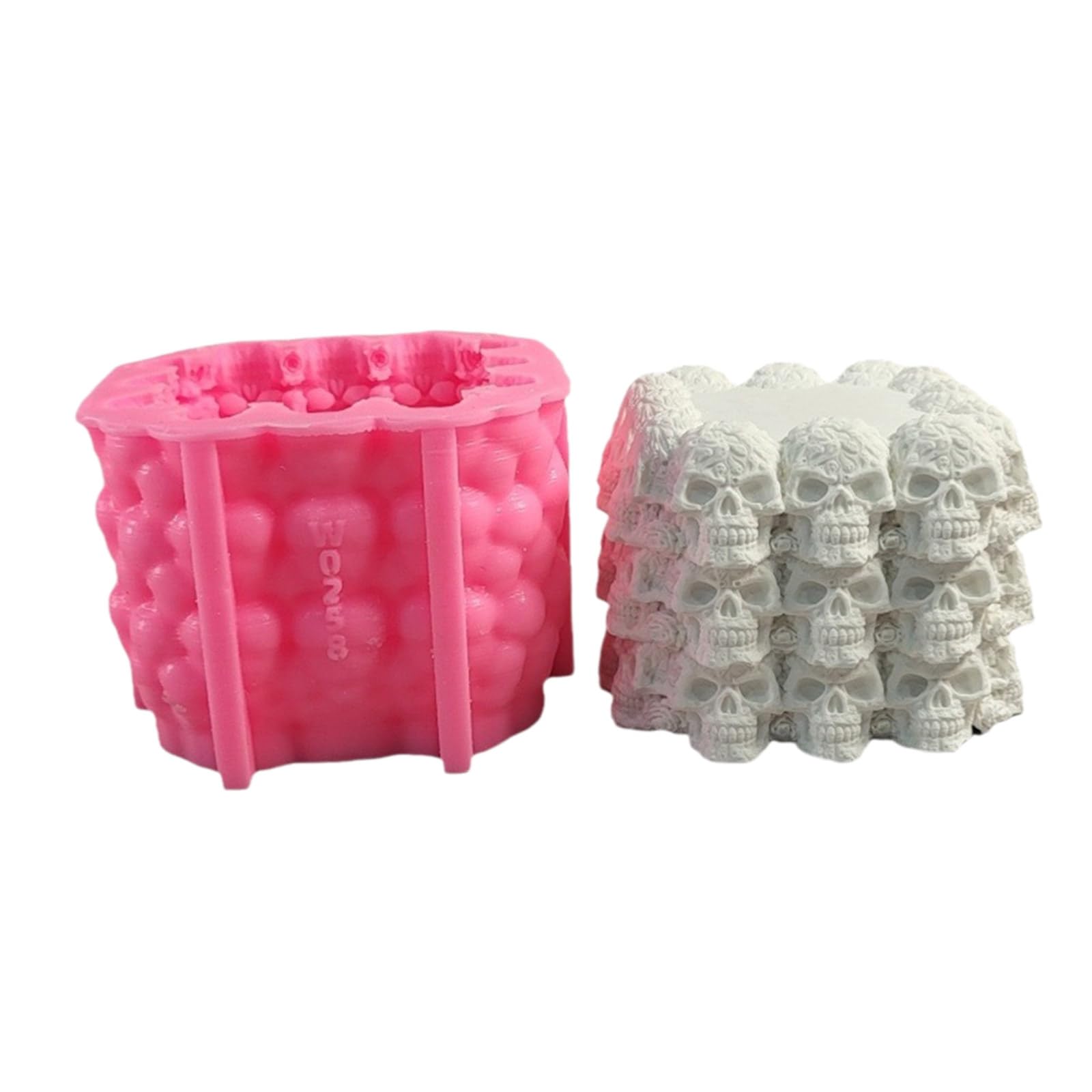 Tsophreniq Halloween Skull Cube Silicone Molds Fondant Chocolate, Silicones Concrete Cement Candy