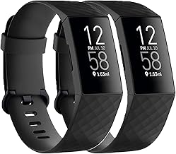 Replacement Bands Compatible with Fitbit Charge 4 / Fitbit Charge 3 Bands for Women Men, Silicone Fitness Sport Wristbands for Women Men Small Large (2 Pack)