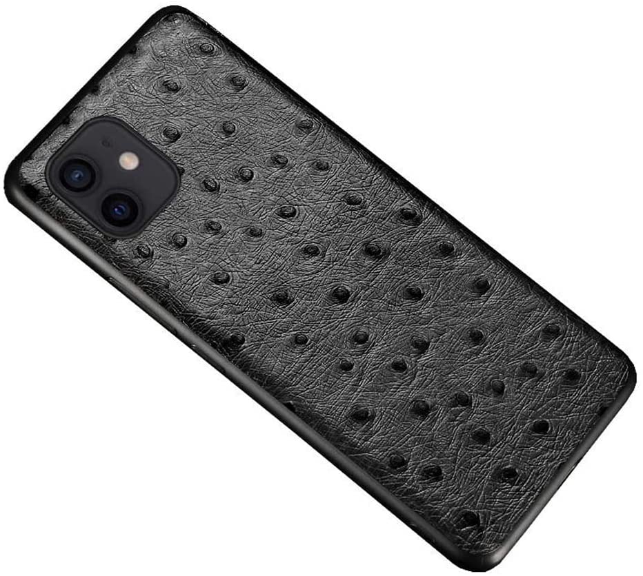 Coque iPhone 12 cuir noir Svart mince pour le quotidien actif