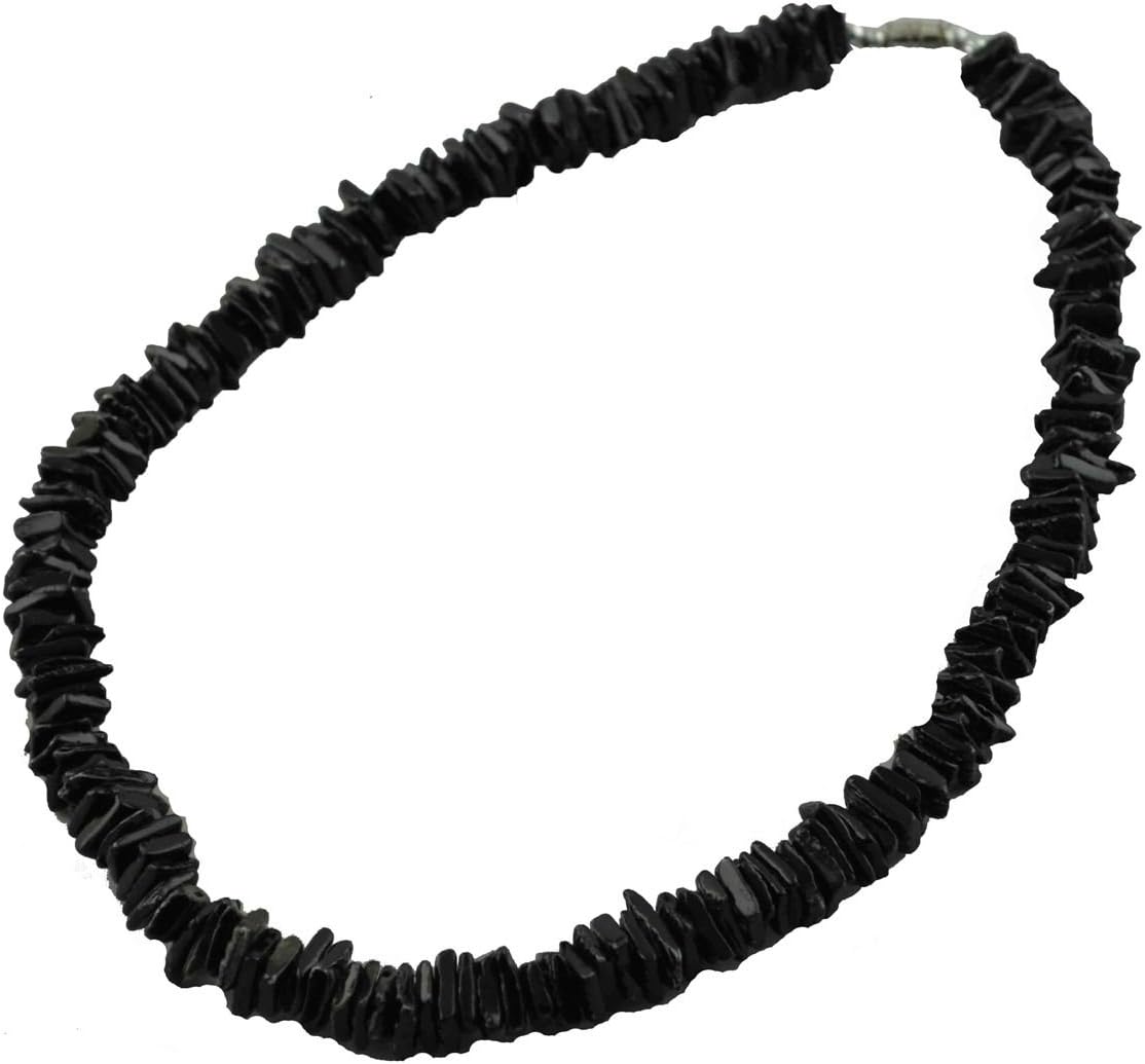 Real Chips Puka Shell Necklace 18" Black