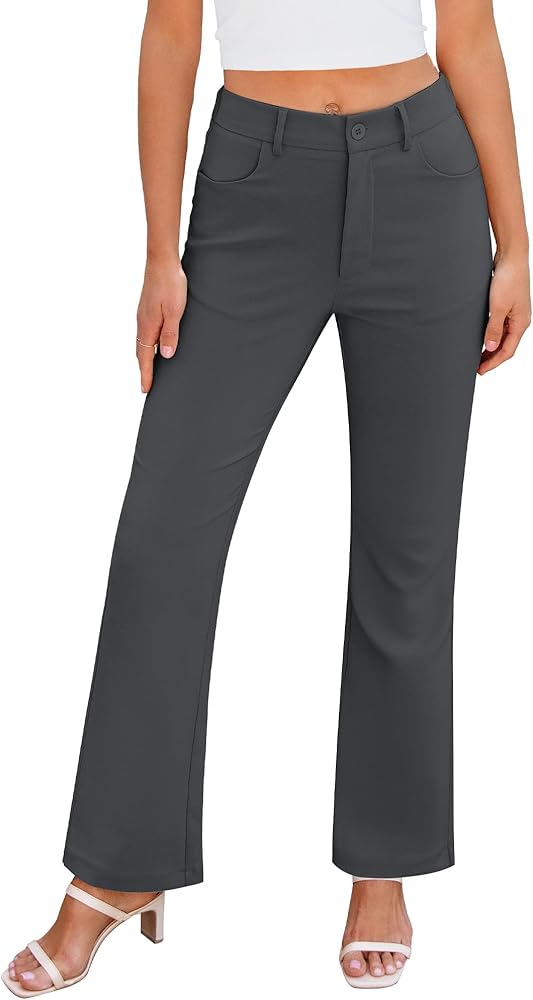 chinese dress ladies High Waist Wide Leg Pant - Charcoal Grey