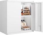 GREATMEET Armoire murale en métal, Armoire de rangement murale avec serrure pour le rangement du garage, Armature flottante avec portes et plateau réglable pour la salle d'utilité,armoires à outils