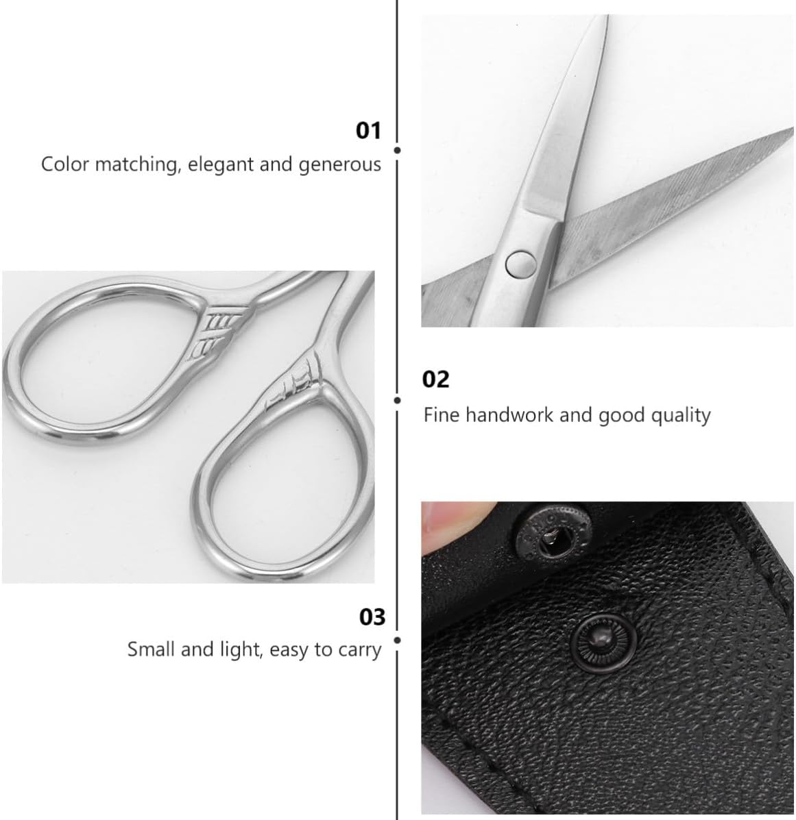 Beard Scissors Set 2 Sets Stainless Steel with PU Case for Men
