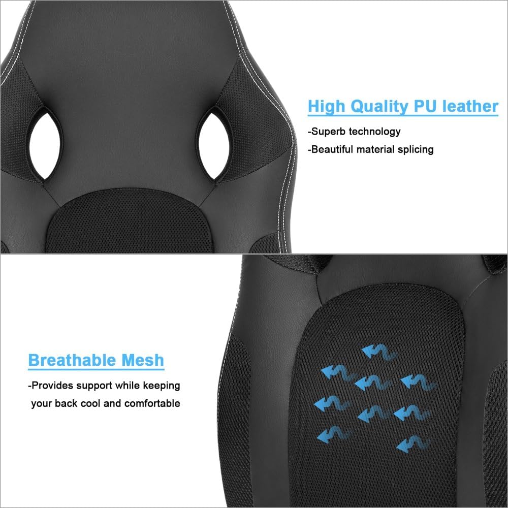 エグゼクティブ エルゴノミクス オフィス: 調節可能、リクライニング、ハイバック、レザー、回転式、ビジネスやレジャーに最適、大柄で背