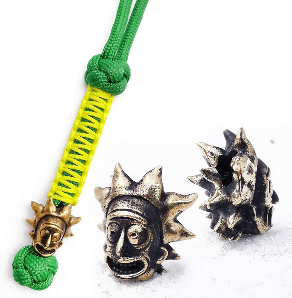 CooB EDC Paracord Knife Lanyard with Metal Hand-Casted Paracord Bead Beads, Charm, Pendant Movie Heroes Collection. Custom Paracord Lanyards (Rick)
