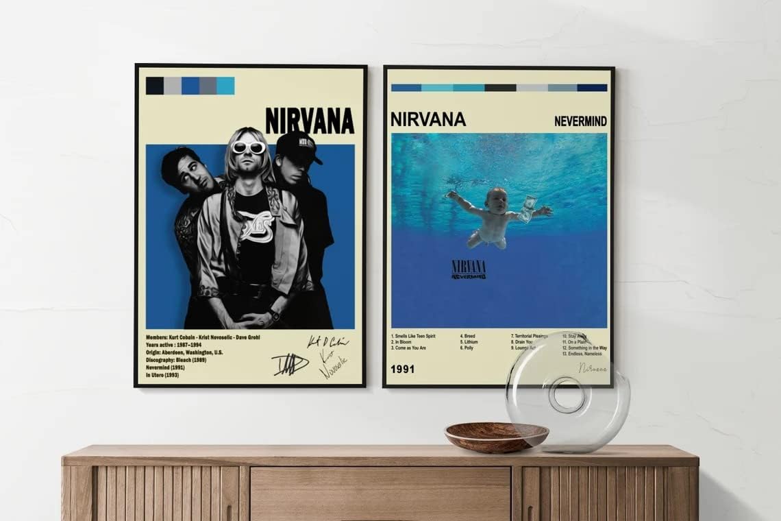 Vintage Nirvana Poster, Nevermind Album Cover Wall Poster