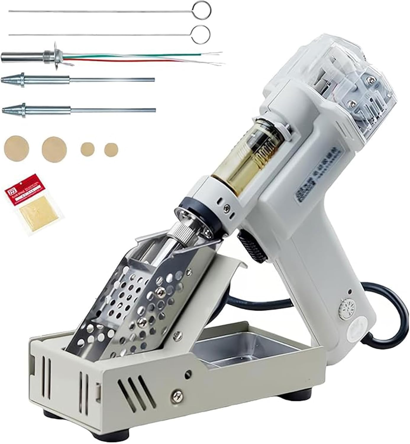 Electric Vacuum desoldering Pump, 100W Automatic desoldering Device, Transparent Back Cover, Dual air Pump Structure, Adjustable Temperature from 380℃ to 480℃