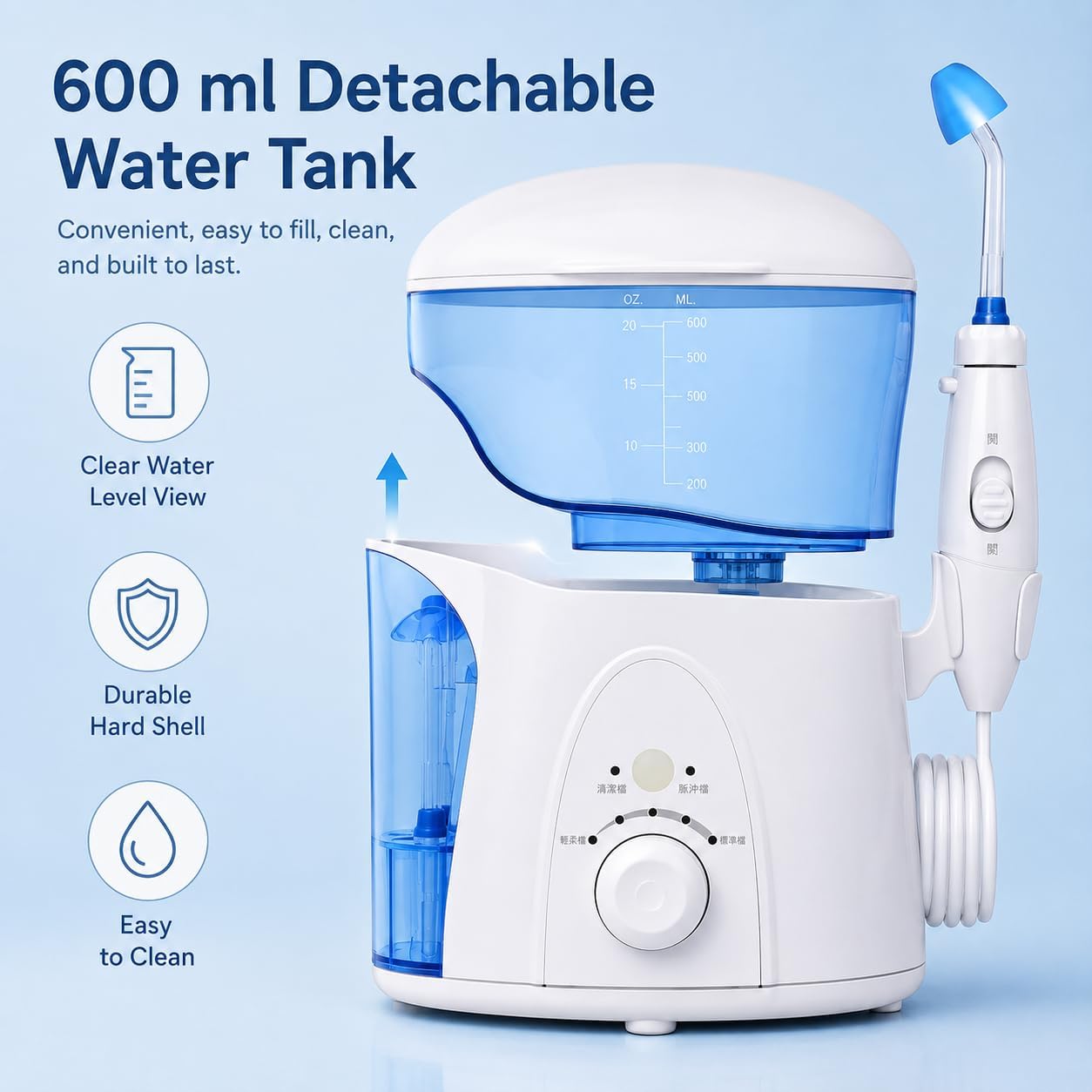 Elektryczny irygator do nosa Neti, zbiornik 600 ml, 4 dysze