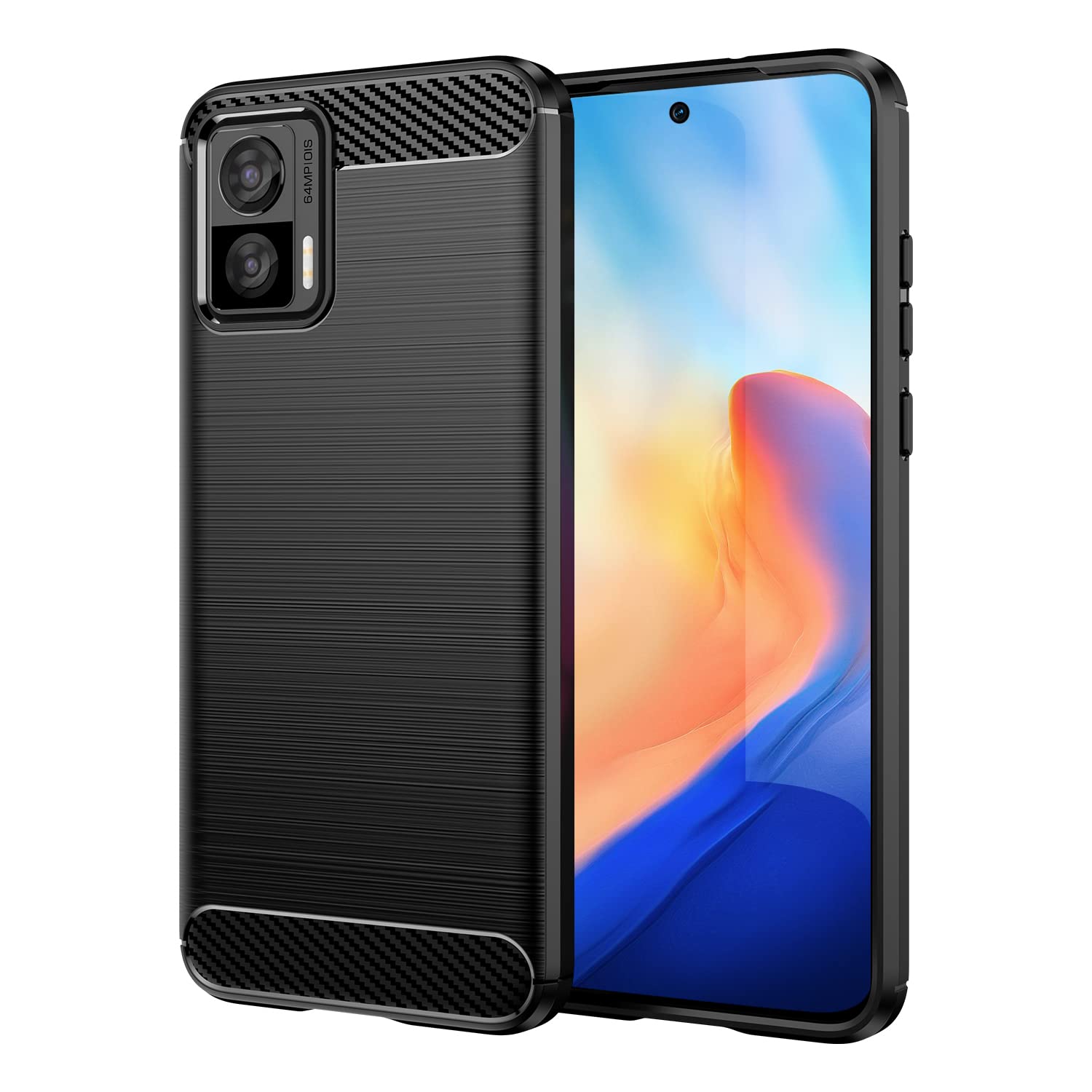 SCL Hülle Für Moto G Pro – Carbon Design, TPU, Stoßfest & Rutschfest, Mit Stylus-Kompatibilität