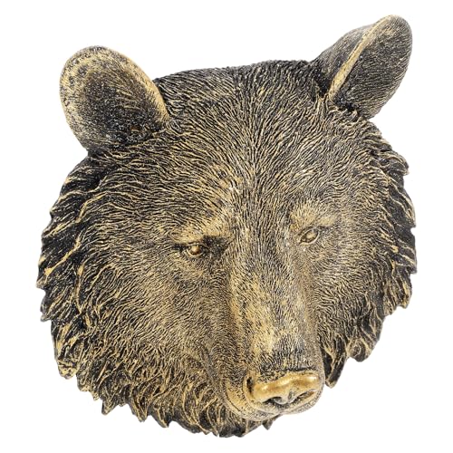 Tête d'ours en résine décorative : sculpture murale de maison