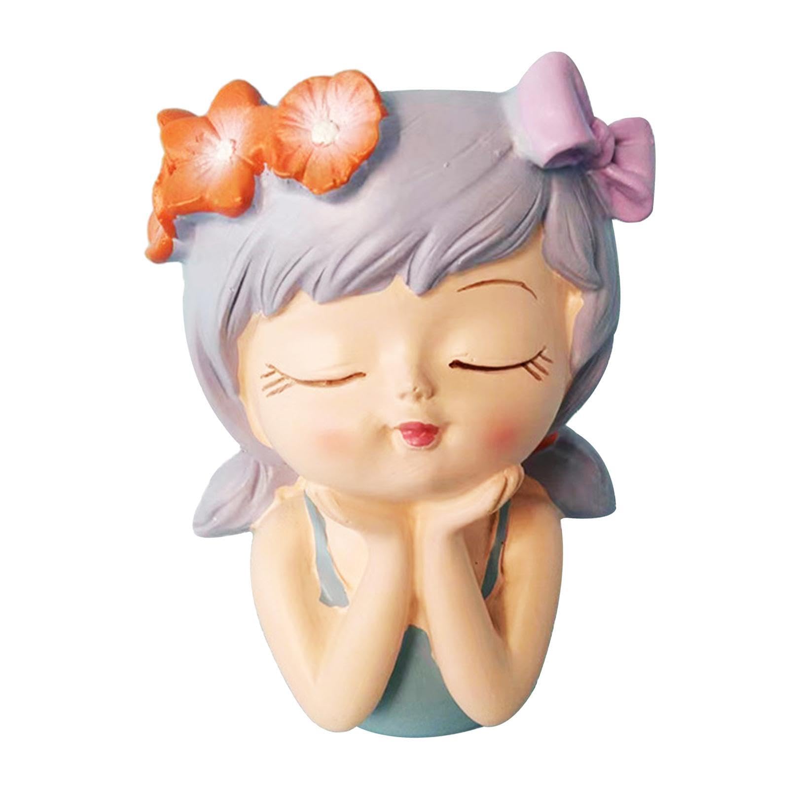 Zambuph Girls Bust Vases Elegant Portrait Planter Flowerpot Beautiful Statue Adds Unique Flair To Home Decor Bust Vase Planters Portrait Planter Flower Pot Bar, Style A