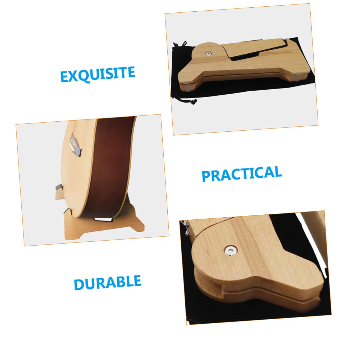 POPETPOP Supporto Staccabile Pieghevole Legno Portatile per e Chitarra Design Elettrica Violino per Casa e Negozio di Strumenti Musicali