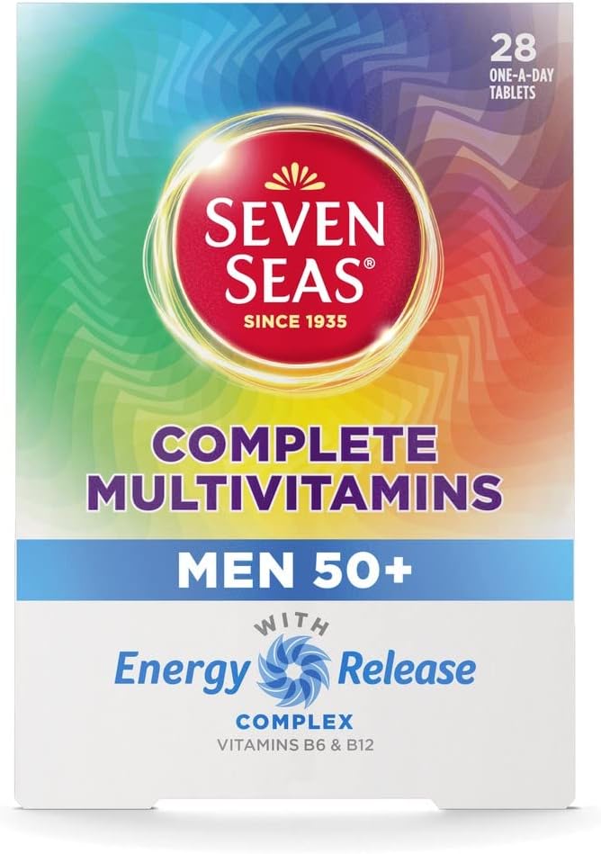 Seven Seas Complete Multivitamins For Men 50+, Energy Release Complex, 28 Tablets Tailored For Daily Health Maintenance, Vitamins & Minerals, 7 Key Benefits, Blend With Vitamin B6 & B12, D & Zinc