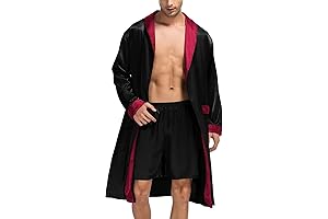 Men's Silk Satin Kimono Robe and Shorts Set - Pure Luxury, Buttery Softness