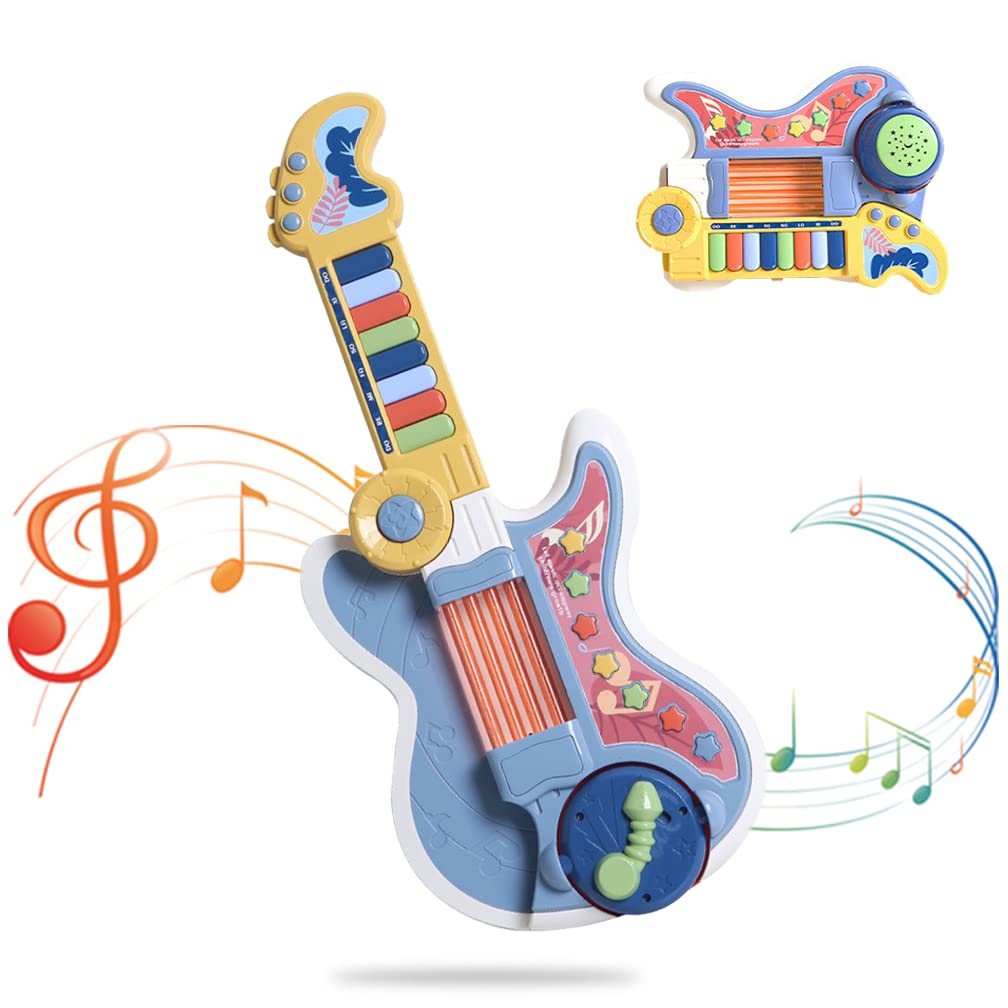 音楽機能付きギターとキーボードおもちゃ Amazon.co.jp: Button Moon マジカルエレキギター バンドごっこ ピアノ