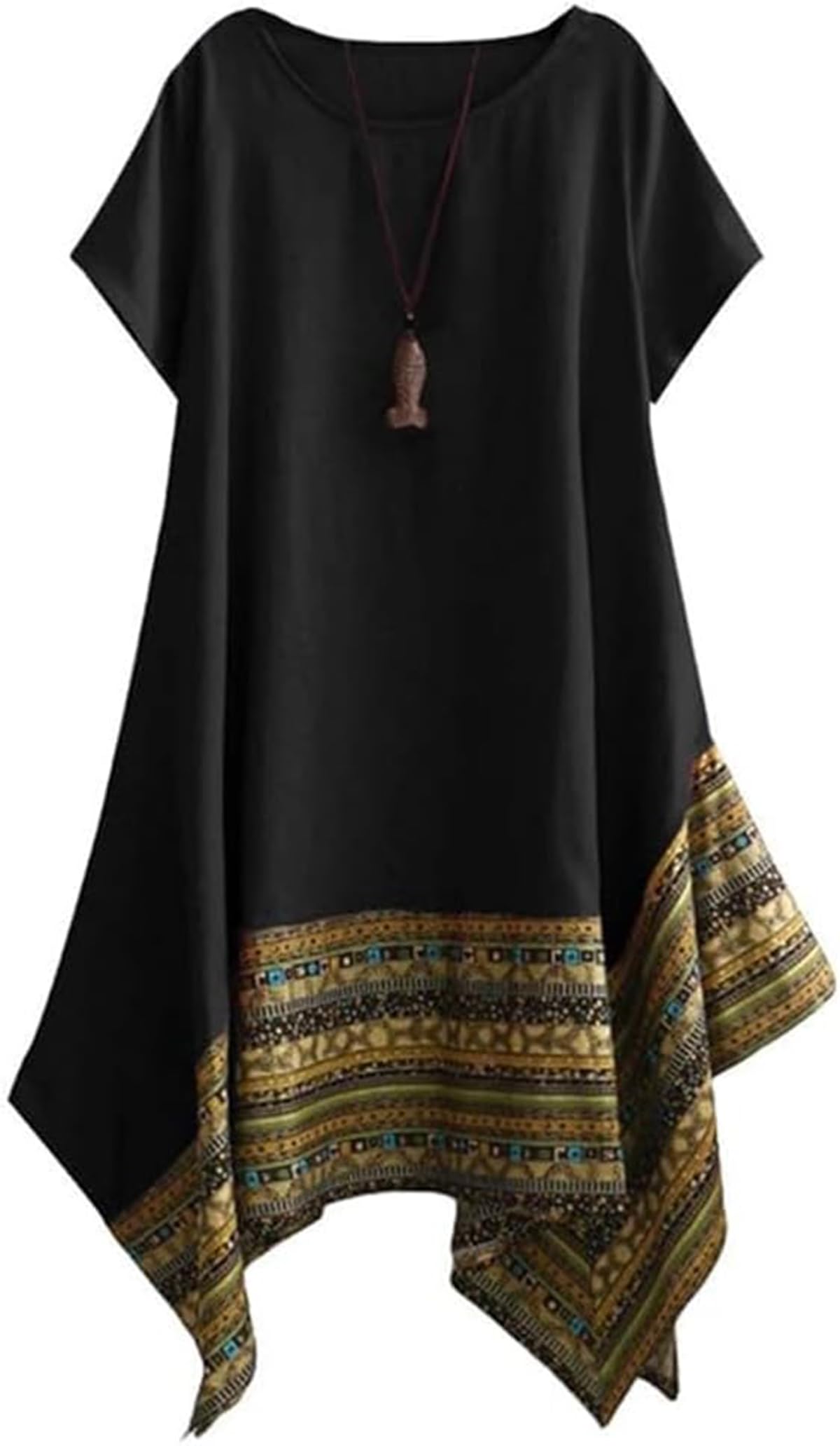 Minibee Ethnic Dress Maxi Abiti Casual Abiti Lunghi Donna