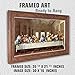 The Last Supper by Da Vinci The Classic Art Reproductions,Giclee Prints Framed WallArt for Home Decor,Image Size:30x16 inches,Faux Wood Grain With Narrow Silver Inner lip Framed Size:35.5x21.5 inchs