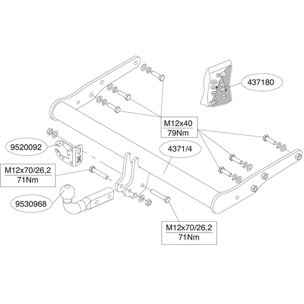 Blue Ox BX3620 Custom Tow Bar Base Plate Bracket for Dinghy Towing, Fits Select Subaru Impreza, Subaru WRX, Subaru XV Crosstrek