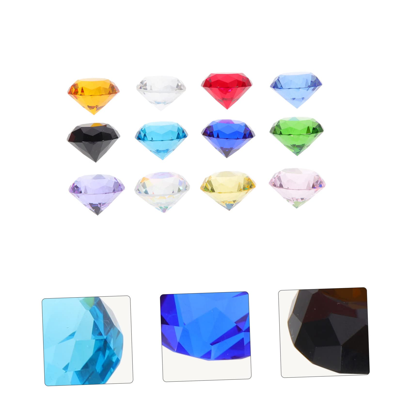 SHINEOFI Diamanti Decorativi Funzione Riempitivo 30mm 12 Pezzi in Vetro Trasparente per Decorazioni Matrimonio e Centrotavola Outdoor per Vasi e Sfondo Fotografico