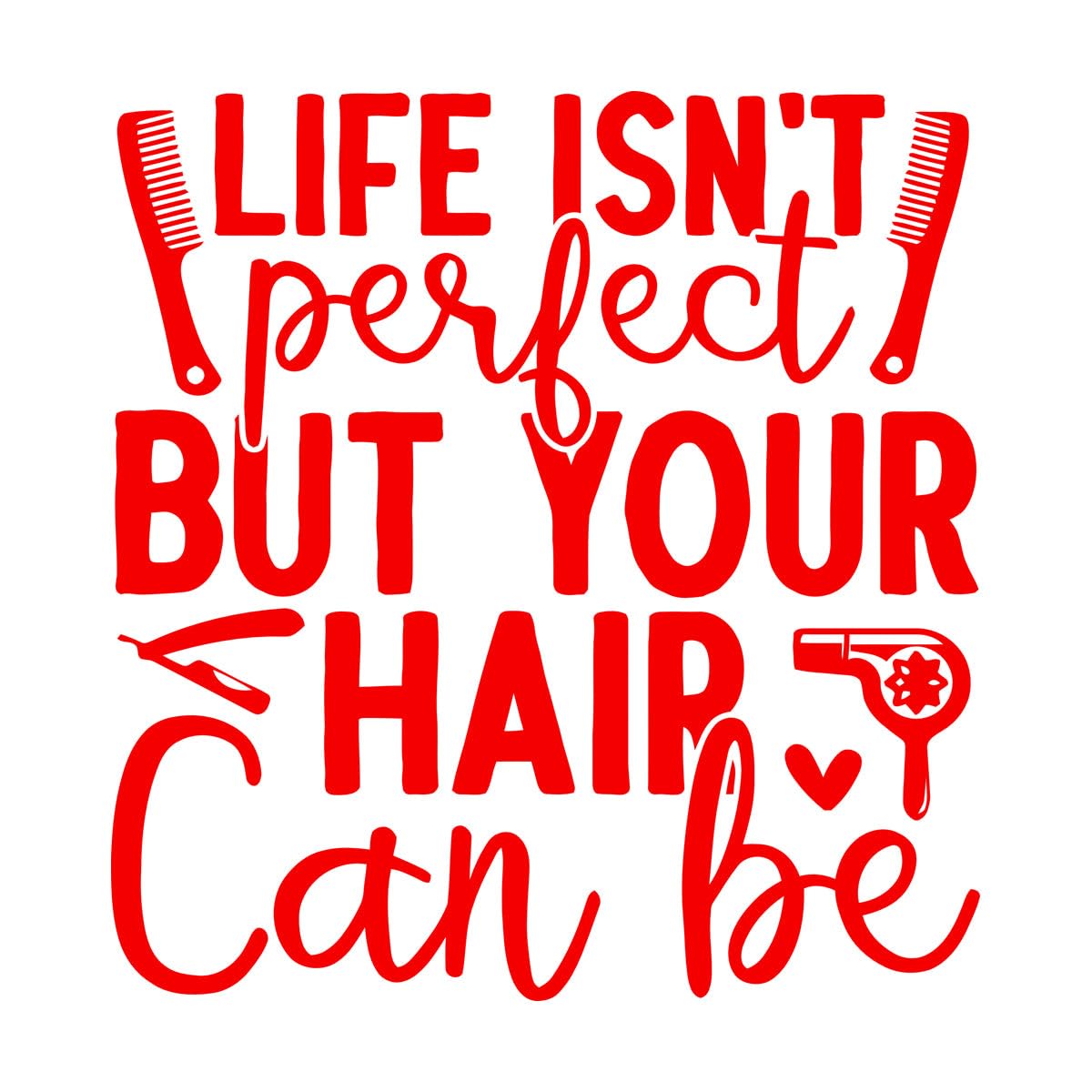 Fine Carving Decals Perfect Hair Spa Beauty Salon Slogan Funny Quote 81x86.4cm Art Mural Painting Extra Large red