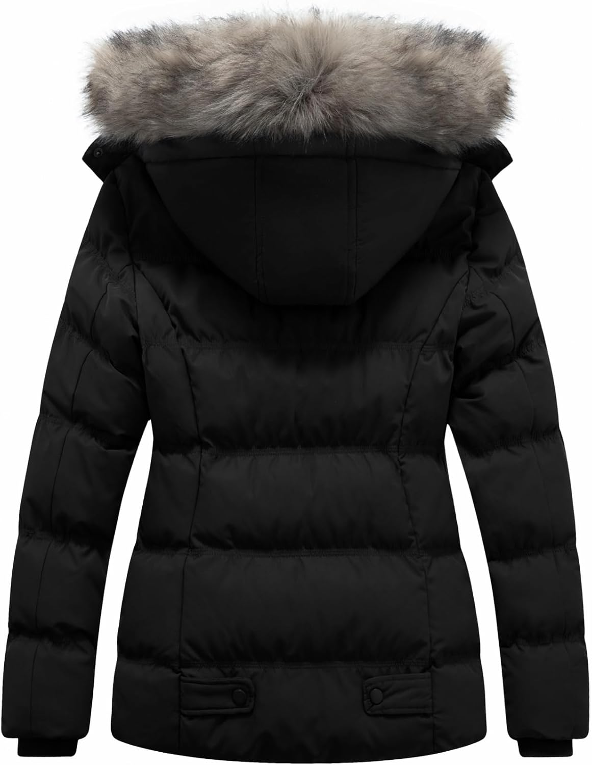 GGleaf Women's Hooded Warm Winter Coat (Standard & Plus Size) Quilted Thicken Puffer Jacket with Removable Fur Hood - Image 3