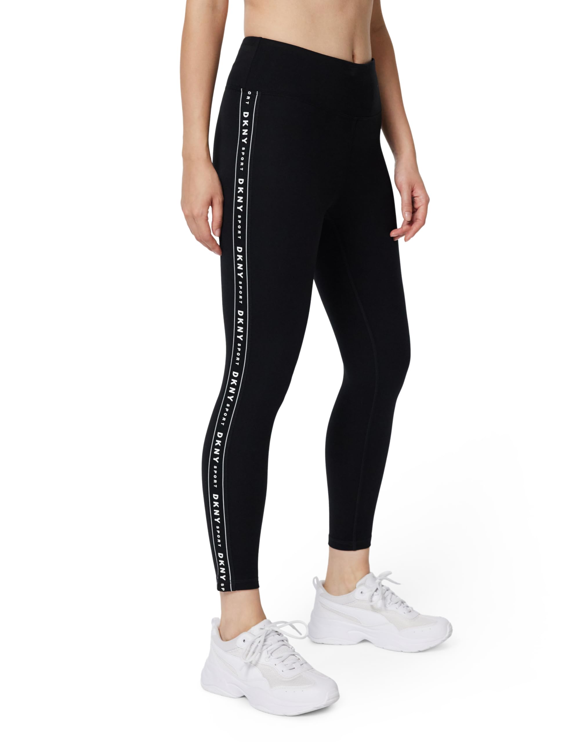 DKNY Damen Leggings 7/8-kompressions-leggings mit Hoher Taille und Logo-Tape