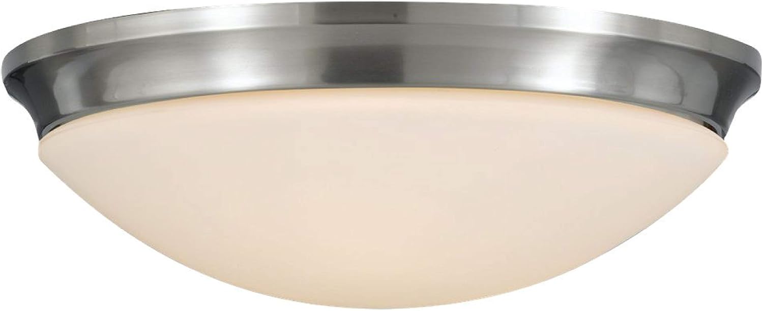 Sea Gull Lighting FM273BS Barrington Three Light Flush Mount, Brushed Steel