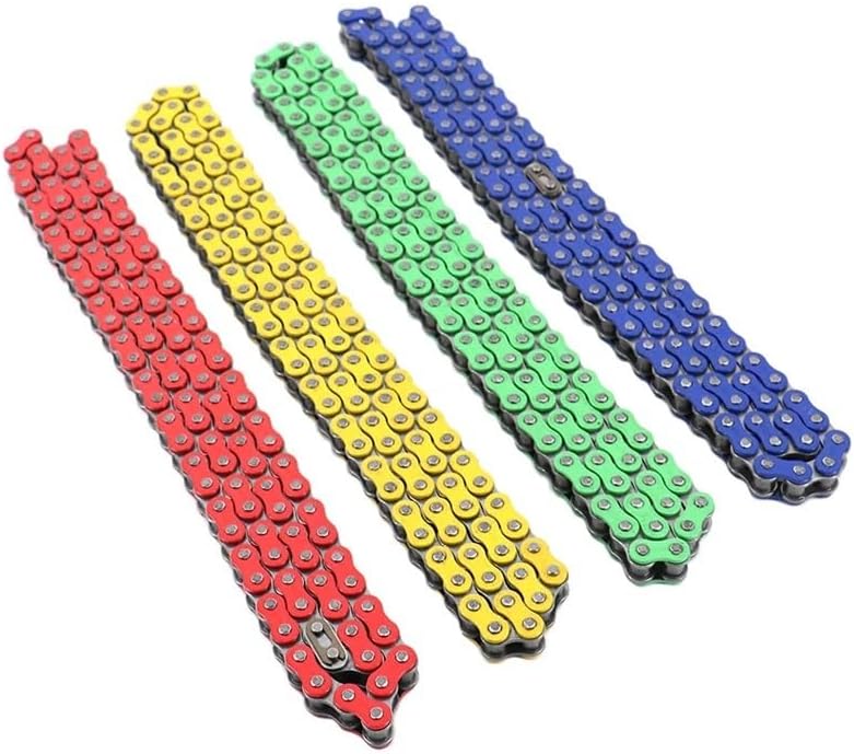 Universal Motorcycle Chain Oil Seal Chain O-Ring 428 Chain 90L 92L 96L 110L Chain Ring Compatible ATV Quad MX Motard Racing(Green 90L)