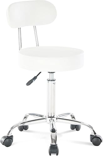 Miniatura 10 de Artechwoks - Taburete redondo de masaje de piel sintética con altura ajustable giratorio para spa, salón médico, taburetes de oficina en casa, silla