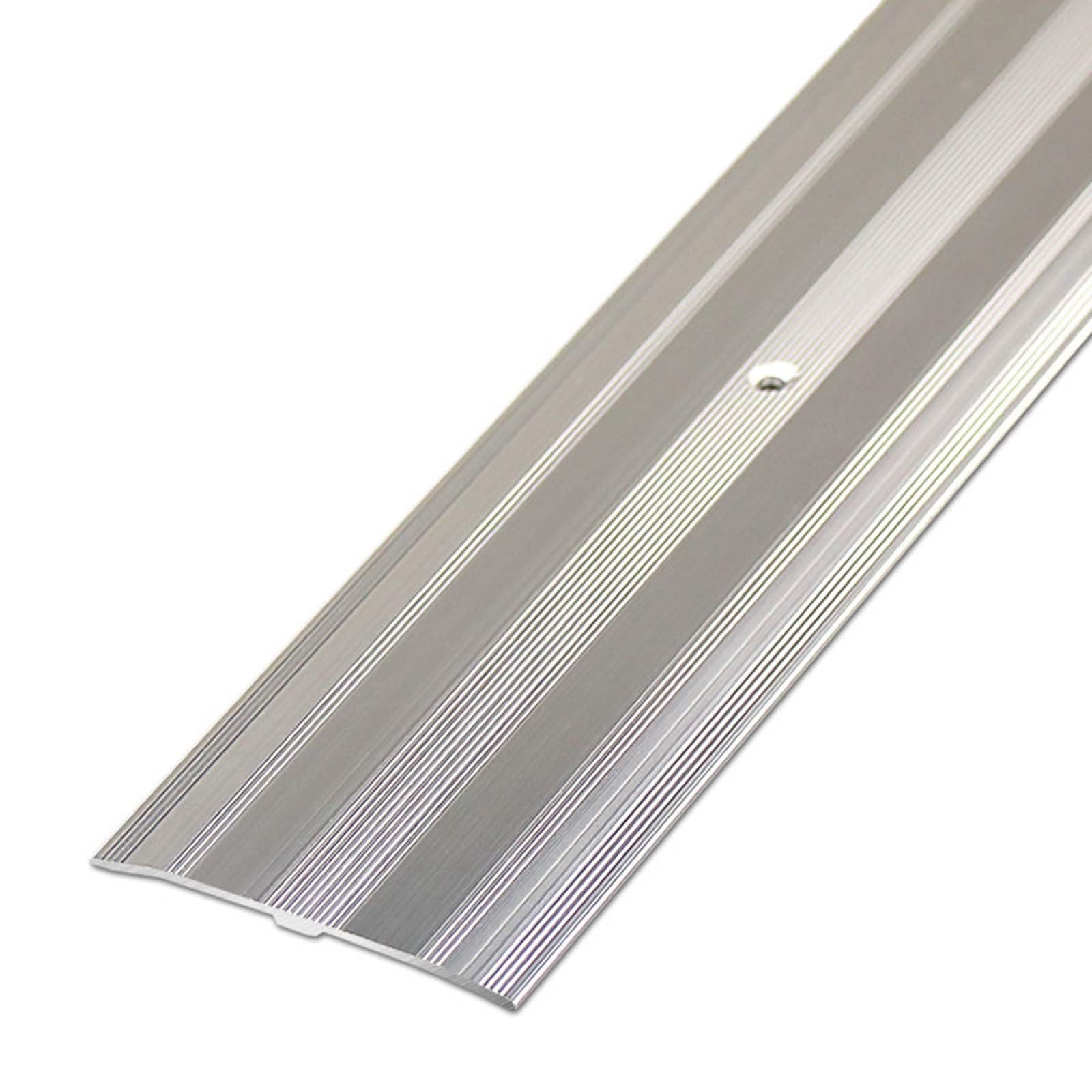 Soglia di Dislivello Pavimento Piatto Alluminio Listelli di raccordo pavimenti, per fessure tra i pavimenti, Listello raccordo moquette, vinile(Silver,130x6cm/51.18x2.4in)