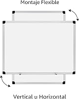 Vista 2 de Yaxa Basics Pizarra magnética de borrado en seco, 61 cm x 46 cm, marco de aluminio plateado/blanco