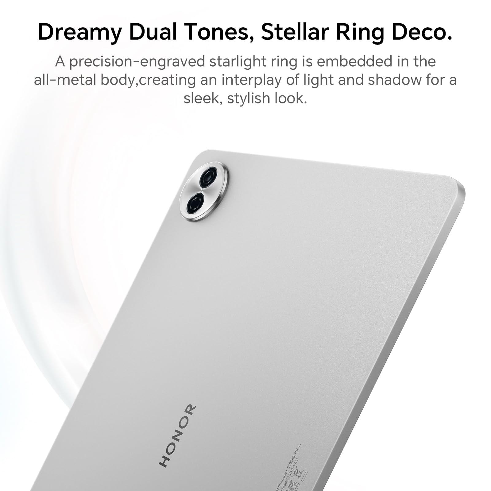 HONOR Pad 10 WIFI Tablet 8GB 256GB, 7 Gen 3 Snapdragon, 10100mAh Batteria, 12,1 Pollici 120Hz 2.5K Display, 6 Altoparlanti, Corpo in Metallo, Google Service, Android 15, Grigio